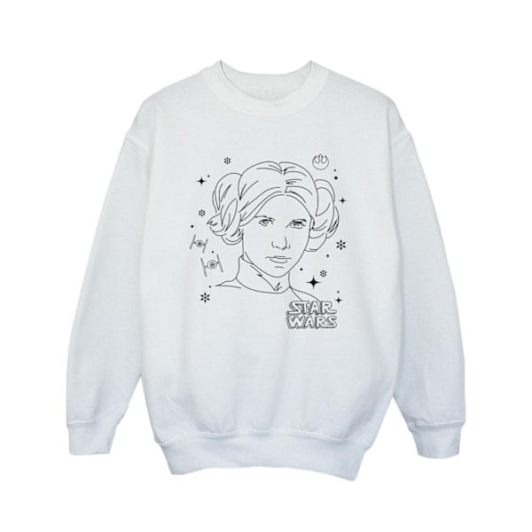 Star Wars Girls Episode IV: A New Hope Leia Christmas Sketch Sweater White 5-6 years