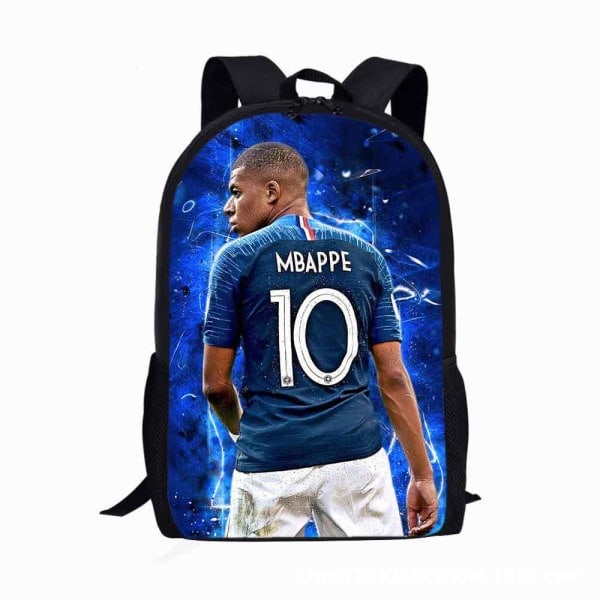 REMAKE 17 tommers enkellags skolebag Mbappe Skolebag Stor Kapasitet