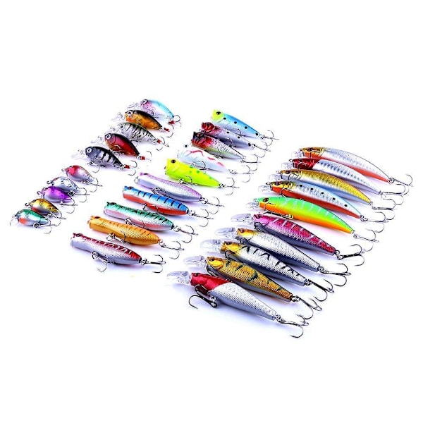 30 fiskedrag wobbler, Minnow blandat, Spinnare
