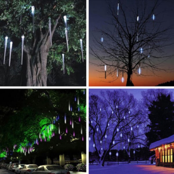 REMAKE 20/30/50cm LED Regnlys Meteor Julepynt Varmt Hvid 30cm Warm White