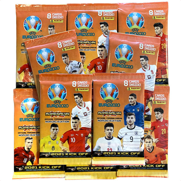 10-pack Fotbollskort Adrenalyn XL Euro 2021 KICK OFF