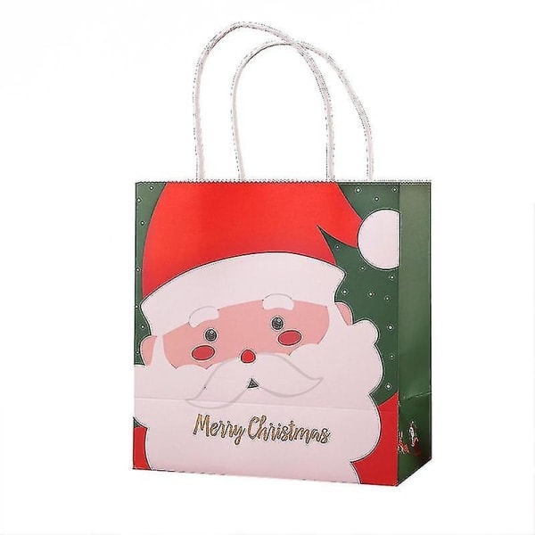 2 st julgåvor Santa Presentpapperspåsar Barnfödelsedag Godis Snacks Leksaker Bärpåsar, Vitt Skägg Äldre
