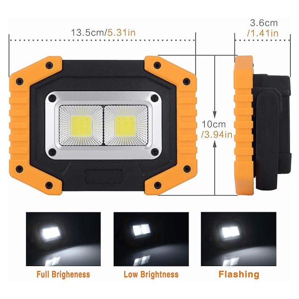 Latautuva COB-työvalo, Kannettava 30W Tulvavalo LED-työvalo