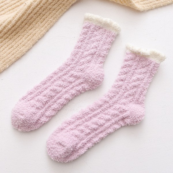 Damesokker - 5 Par Vintersokker Varme Tykke Fleece Slip