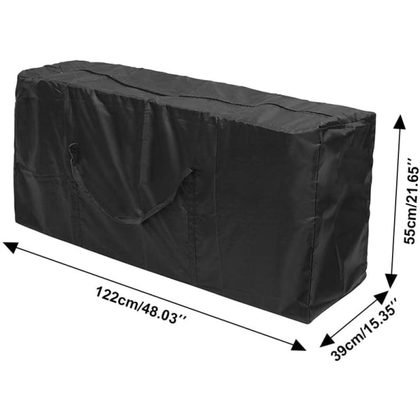 Opbevaringspose Havemåtte, Havemåtte Ærmepose Vandafvisende Oxford Måttebeskytter Havemøbler Måtte Sort (122x39x55cm) 122x39x55cm