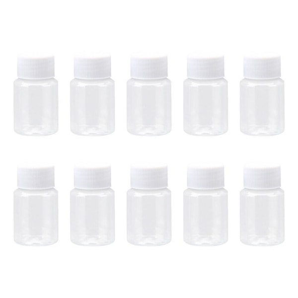 10 st 50 ml Transparenta Plastflaskor Återfyllningsbara Tomma Behållare med Lock Burkar Boxar Burkar (M)