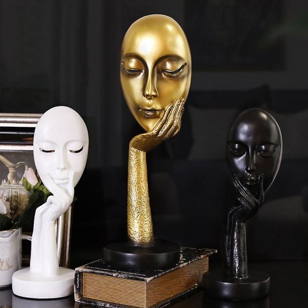 Abstrakt Harpiks Ansiktsstatue For Kvinner Dristig Abstrakt Kunst Stue Soverom Hjemmekontor Studie Ansiktsdekorasjon For Kvinner