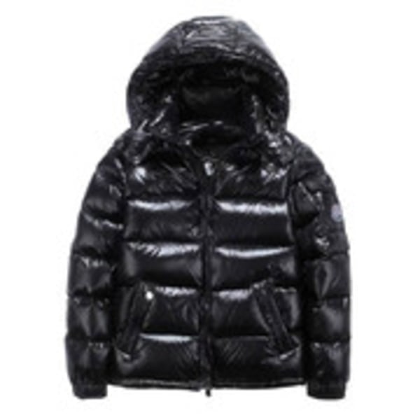 REMAKE Men's Winter Short Glossy Glossy Collar Waterproof Hooded Down Jacket Black Black black S