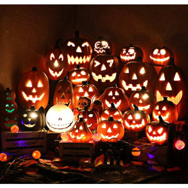 REMAKE Halloween Gresskarlys Utendørs Gresskardekorasjoner oransje