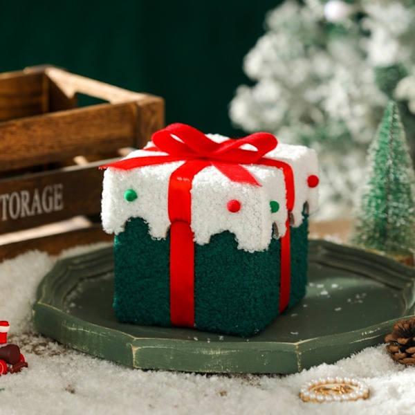 1 stk Kreativ Juleaften Æbleboks Julefrugt Flanelstofpose Bundt Mundtaske Julepynt Grøn