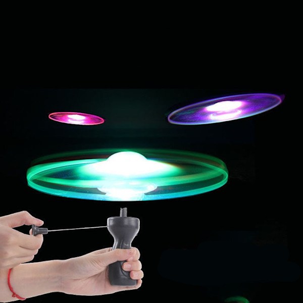 1pc Pull Rope Light Up UFO, Propeller Game, Flying Game for Kids 4 Years and Up, Perfect for Kids and Adults