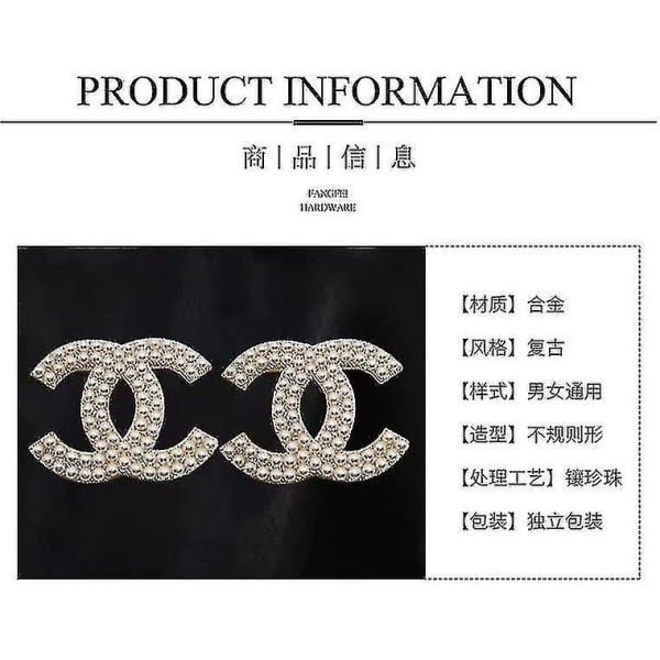 REMAKE Cc Brosch Damkavaj Liten Kostym Dekorativ Brosch Diamant Pärla Dekorativ Knapp Brosch, vuxen, kvinna