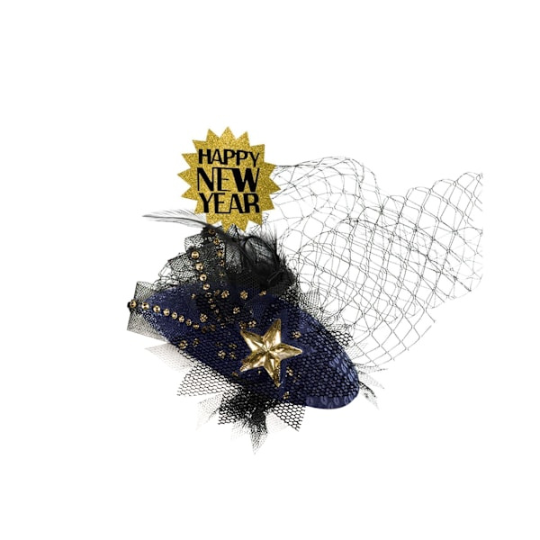 Amscan Couture Klips-På Nytårs Fascinator En Størrelse Midnat Blå Midnat Blå En Størrelse