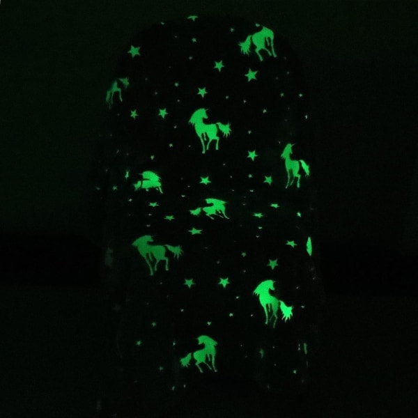 Dubbelsidig flanell - Glow in Dark filt enhörning - Extra mjuk - H