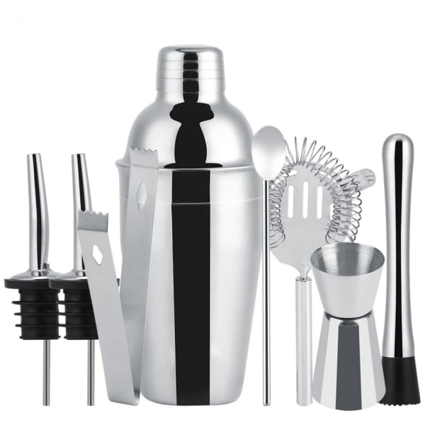 8-delad cocktailset, barset, shaker 550ml - Rostfritt stål Silver