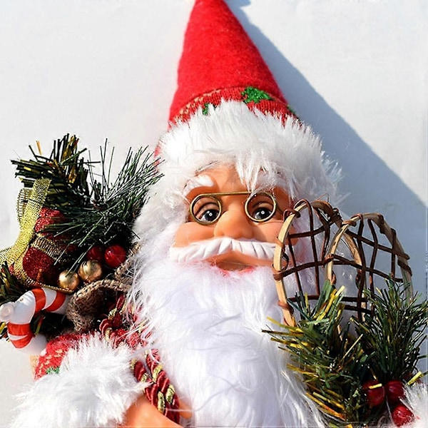 Tomtefigur för Dekoration i Fönster 57 cm Dekorativ Figur Tomte för Inomhus- och Utomhusbruk Röd