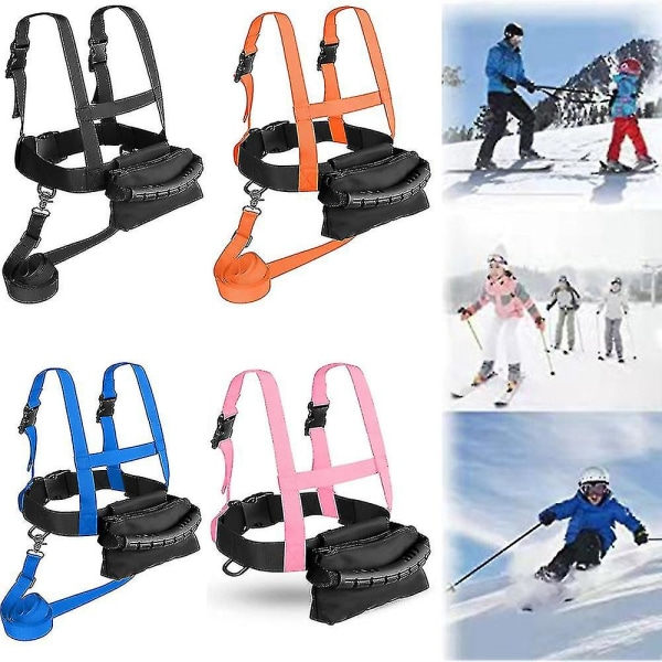 Børneski Sele, Ski Sikkerhedsskuldrestrap, Ski Træningssikkerhedslykke Snowboard Træningssele Træner [XC] Sort