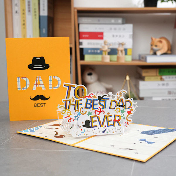 Grattis pappa-kort 3D Pop Up-födelsedagskort för pappa Handgjort presentkort med kuvert Flygplan