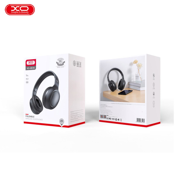 REMAKE Langattomat Kuulokkeet Bluetooth V5.2 Stereo 15 Tuntia Musiikkia - XO Musta