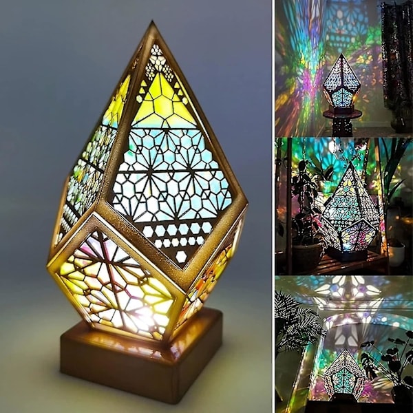 Suuri Pohjantähti Lattialampun, Bohemian Koristeellinen Lattialampun, LED Värillinen 3D Projektio Lamppu, Timantti Retro Lamppu, Sopii Kotiin, Juhliin, Jouluun