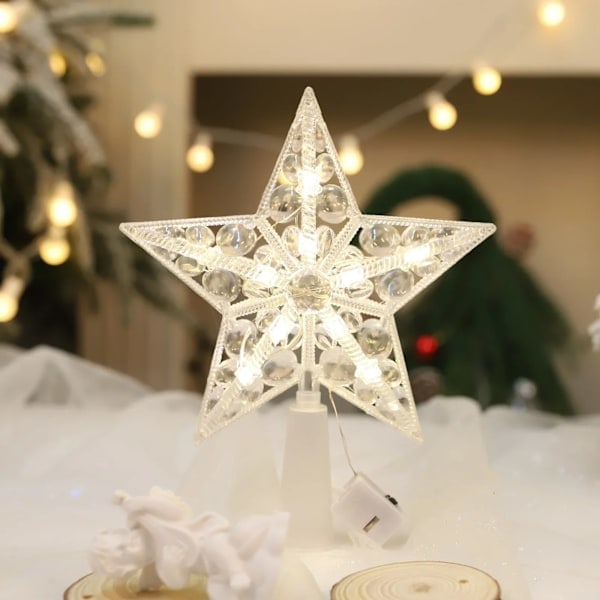Juletrær Toppstjerner LED Lys Julepynt til Hjemmet Juletrær Nyttår 2025 Navidad Natal Noel B