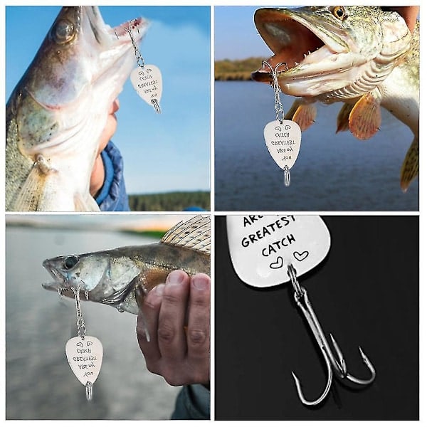 1 st. Personligt Fiskebete med Graverad Fiskehake - Fars Dag Present