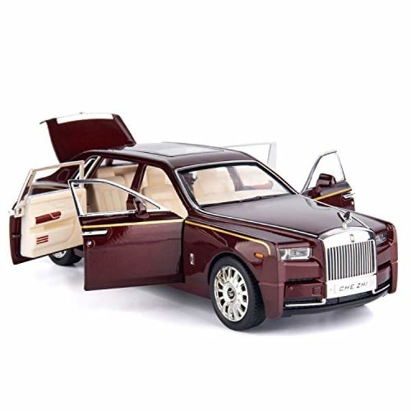 REMAKE SAYTAY 1/24 Rolls-Royce Phantom -mallinauto, sinkkiseosvetoauto lelu äänellä ja valolla lapsille pojille ja tytöille lahjaksi (punainen) ST-001