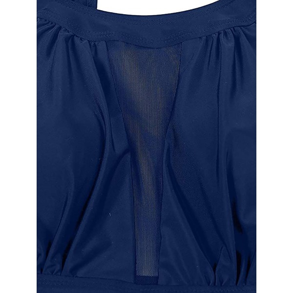 Dam Retro Halter Neck Baddräkt Marinblå M