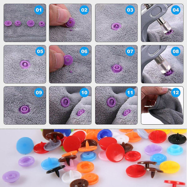 REMAKE 360 Set + Tång Verktyg Plastknappar för Snap Kit T5 Knapptryckknapp