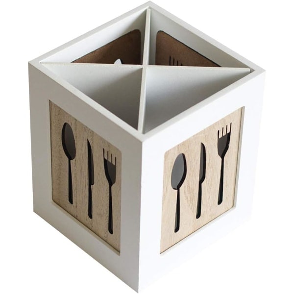 Cutlery Holder Organizer Spoon Wooden Box Modern Handmade Multifunctional