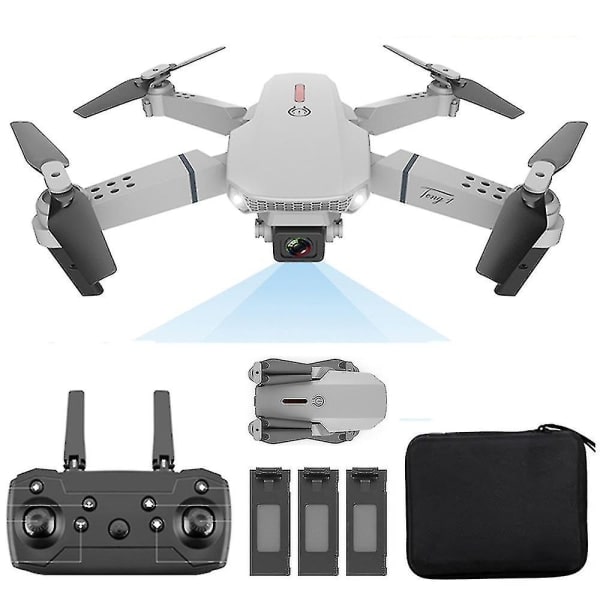 REMAKE E88 Pro Kameradrönare för vuxna och barn, 4k HD Wifi FPV Drönare, Vikbar RC Quadcopter för börjare, leksaker gåvor med 3 batterier
