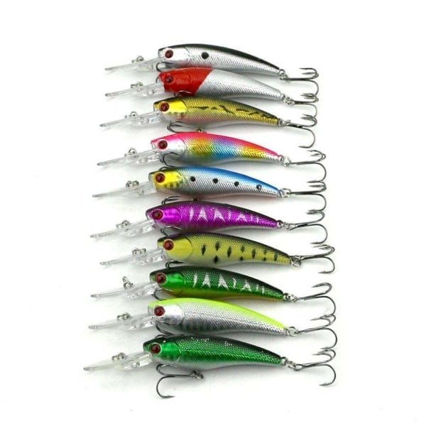 37-pack fiskebeten wobblers, mört blandade, crankbait flerfärgade