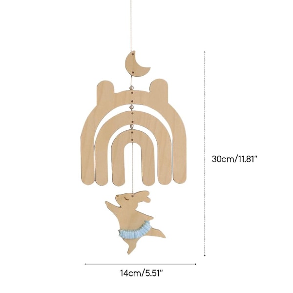 Barnegave Trevindklokker Bjørn/Kanin Vindklokker for Barnerom Ornamenter