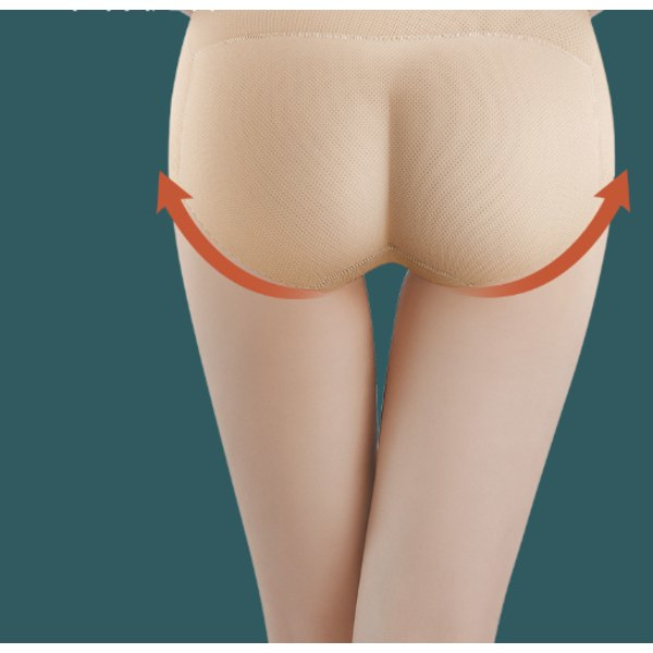 Vadderade Kontrollbyxor Falska Bakdelspanty Butt Lifter för Kvinnor Beige XXL