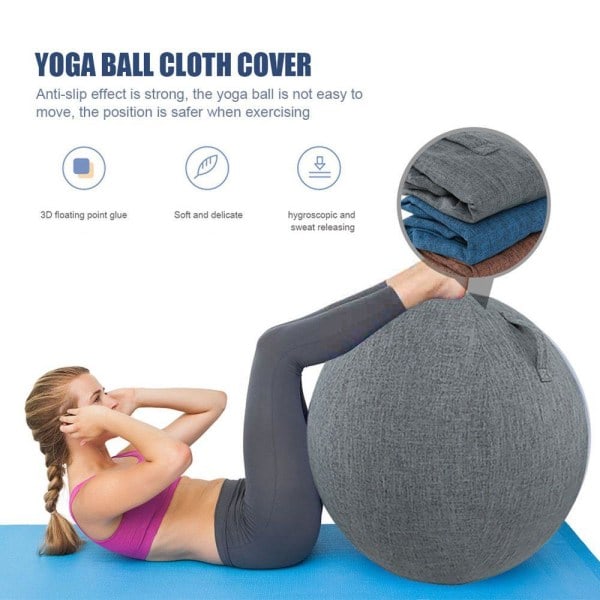 Yogaboll Dammskydd Överdrag Anti-Halk Bomull 55CM 55cm