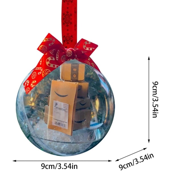 Roliga Minipaket Transparenta Prydnadskulor, 3,5 tum/90 mm Julgransdekoration PVC Hantverkspresenter för Nyårsgåva Semester Bröllop Fest H