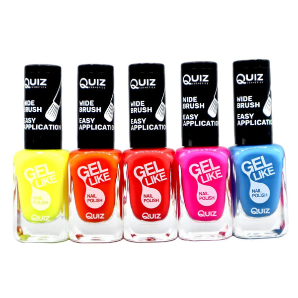 5 pcs nail polish, nail polish - Neon multicolour