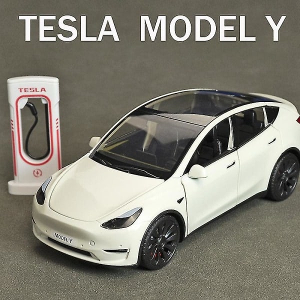 REMAKE 1:24 Tesla Model Y Model 3 Ladestation Legering Die-Cast Legetøjsbilmodel Lyd og Lys Børnelegetøj Samleobjekt Fødselsdagsgave