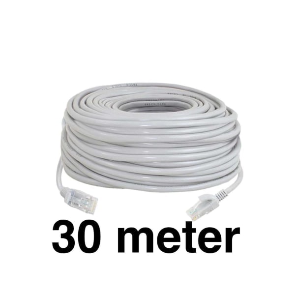 30m - Nettverkskabel - Cat5e - Internettkabel grå