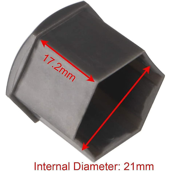 20 stk 21 mm hjulmutterhetter, hjulboltmutterhetter, sekskantede deksler for dekkmutre (grå)