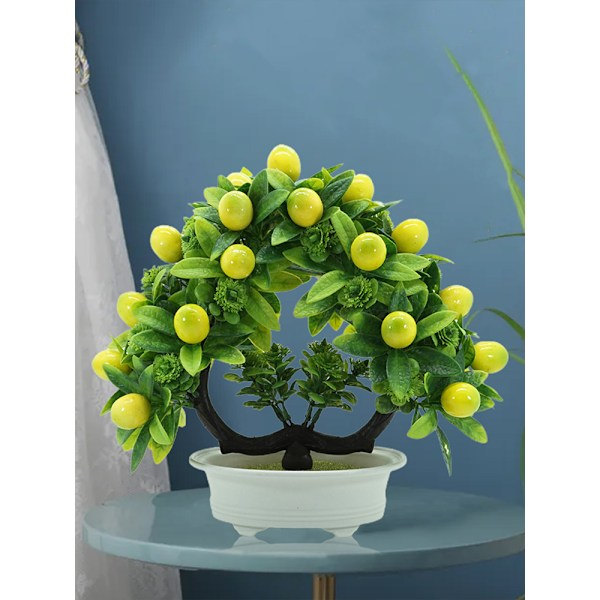 Simulering af frugt og blomster bonsai Ny stil Nyårsdekoration æblepotte hjem indendørs skrivebords pynt