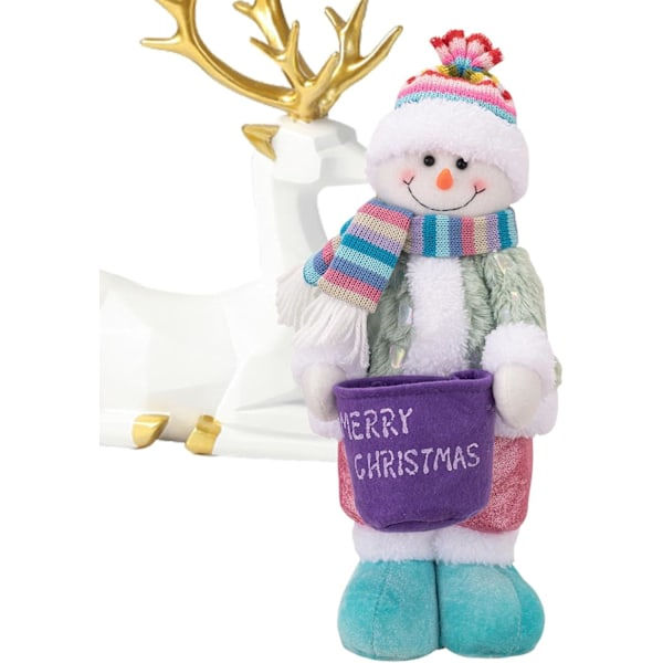 Plush Juldocka | Snögubbe Borddekoration för Juldekorationer Snögubbe