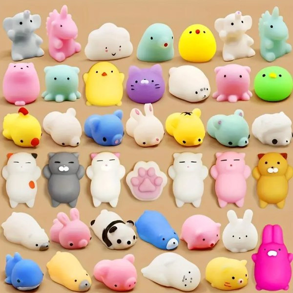 20 kpl Mini Squishy -leluja lapsille - Satunnaisia eläimiä - Syntymäpäivälahja