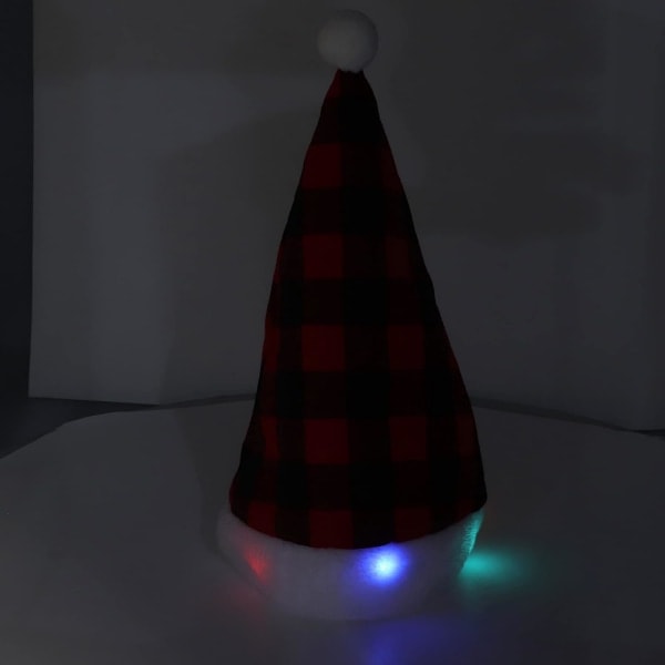 MIGNZHE Julehatter, Morsomme Julemannhatt Lysende LED-lyshatt for Jul Nyttårsfestdekorasjon