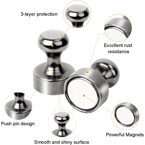 REMAKE Små sterke kraftige magneter push pins for whiteboard, magnetisk