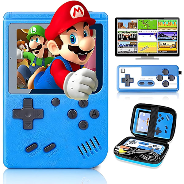 REMAKE Retro Handheld Spelkonsol med 400 Klassiska FC-spel - 3,0 tum Skärm Bärbar Videospelkonsol (Blå)