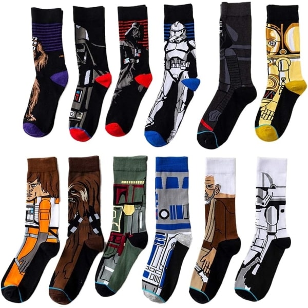 REMAKE Herre 12 Par Star Wars Sport Bomulls Sokker Atletisk Casual