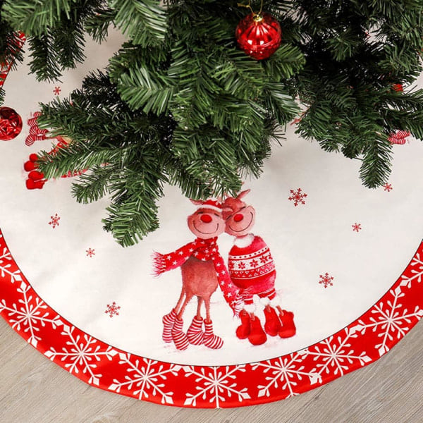Julgransskjort för julgran Juldekorationer Flanellmatta, non-woven för jul Nyårsdekoration Hemfestdekoration (älg)
