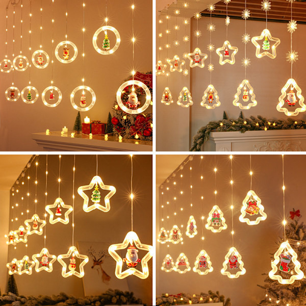 LED Julelys Julepynt Værelsespynt Garland Nytårsdekoration Lysstreng Julemand Dekoration Tilbehør