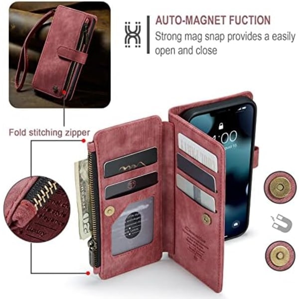 REMAKE Caseme c30 -kotelo iPhone 13:lle, punainen